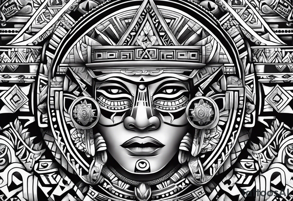 aztec theme tattoo idea