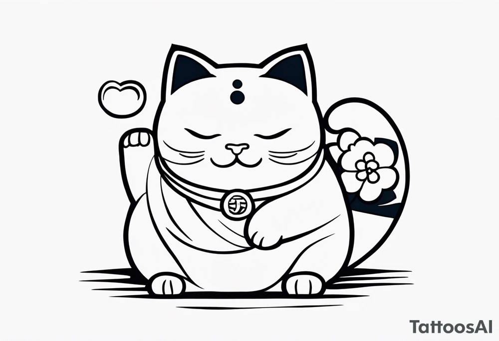 Fat Lucky cat tattoo idea