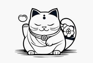 Fat Lucky cat tattoo idea