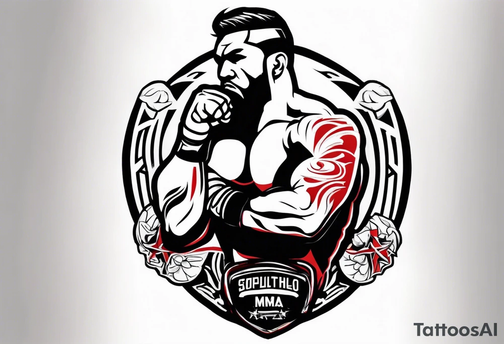 Old school style mma fighter tattoo tattoo idea