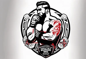 Old school style mma fighter tattoo tattoo idea