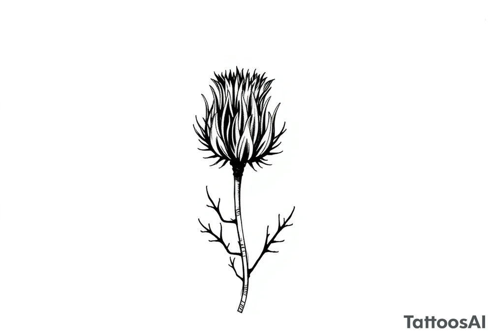 thistle minimalist for hand tattoo idea