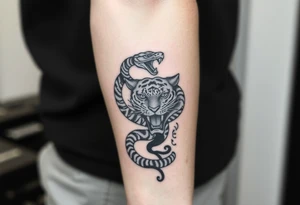 Snake and tiger tattoo idea