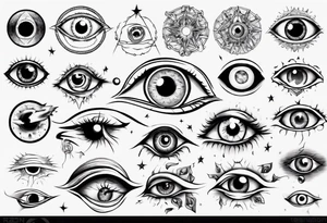 eye but instead of the eyeball there is the universe tattoo idea