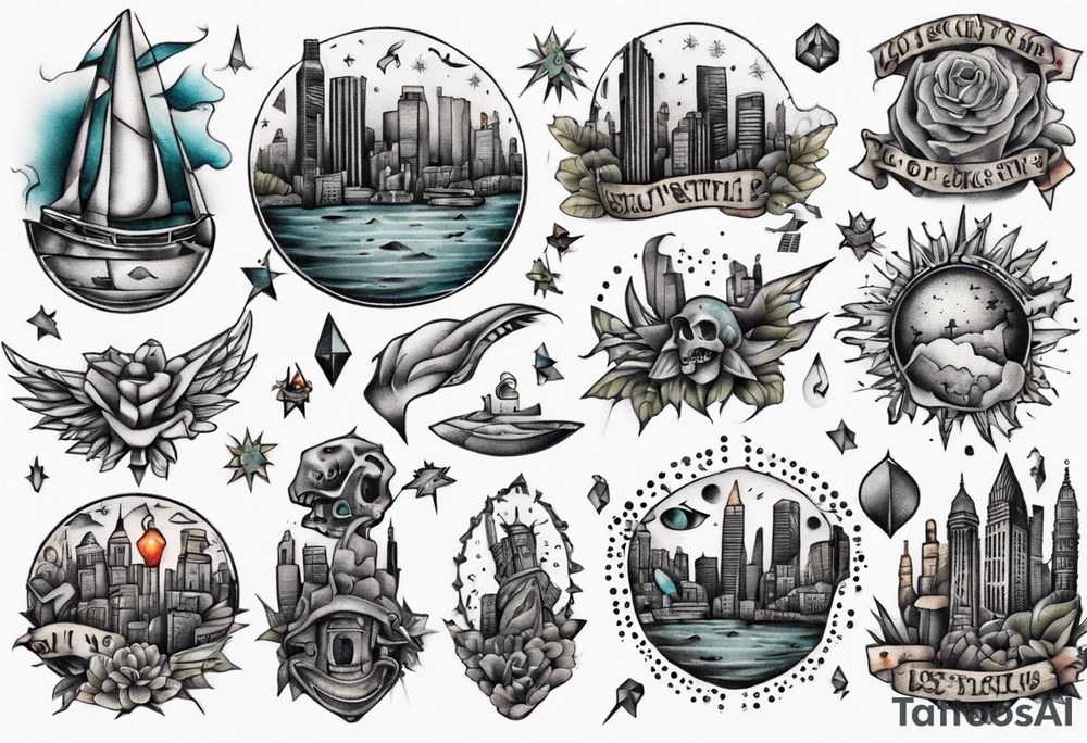lost in the city tattoo idea