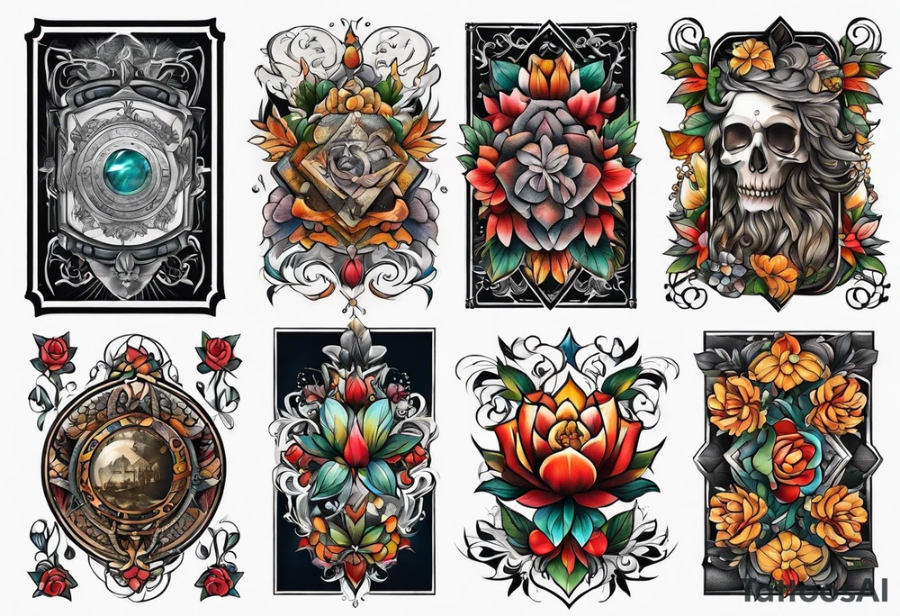 full body tattoo rectangle tattoo idea
