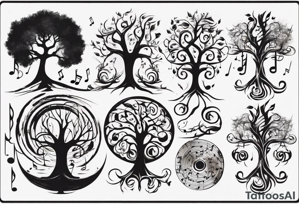 music tree tattoo idea