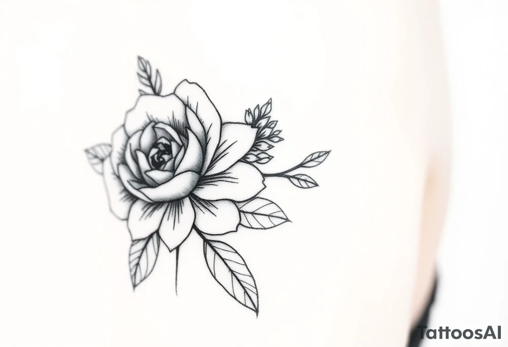 rose and chrysanthemum tattoo idea