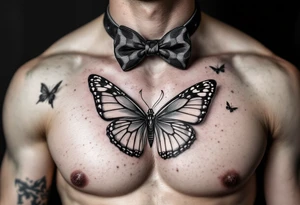 A bow tie and a butterfly tattoo idea