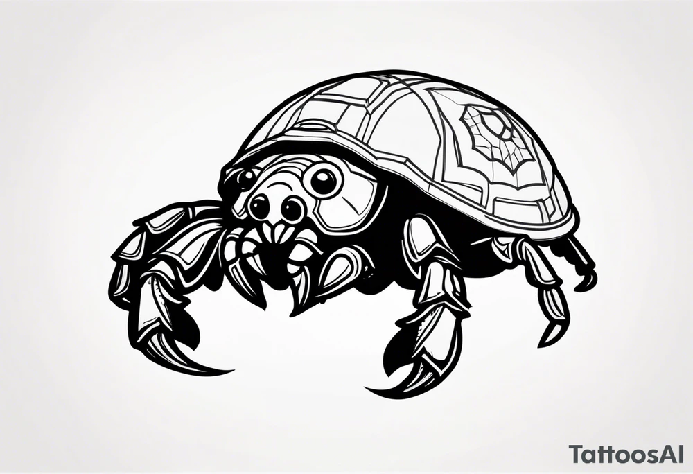 hermit crab wearing a storm trooper helmet tattoo idea