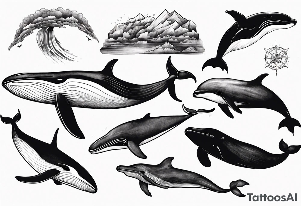 Whale sketch tattoo idea
