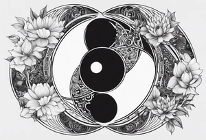 Lo Ying yang formato da carpe in uno sfondo che rappresenta luniverso tattoo idea