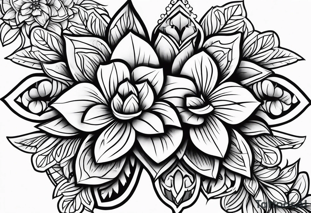 Puerto Rican flower tattoo idea