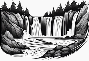 Flowing Waterfall tattoo idea