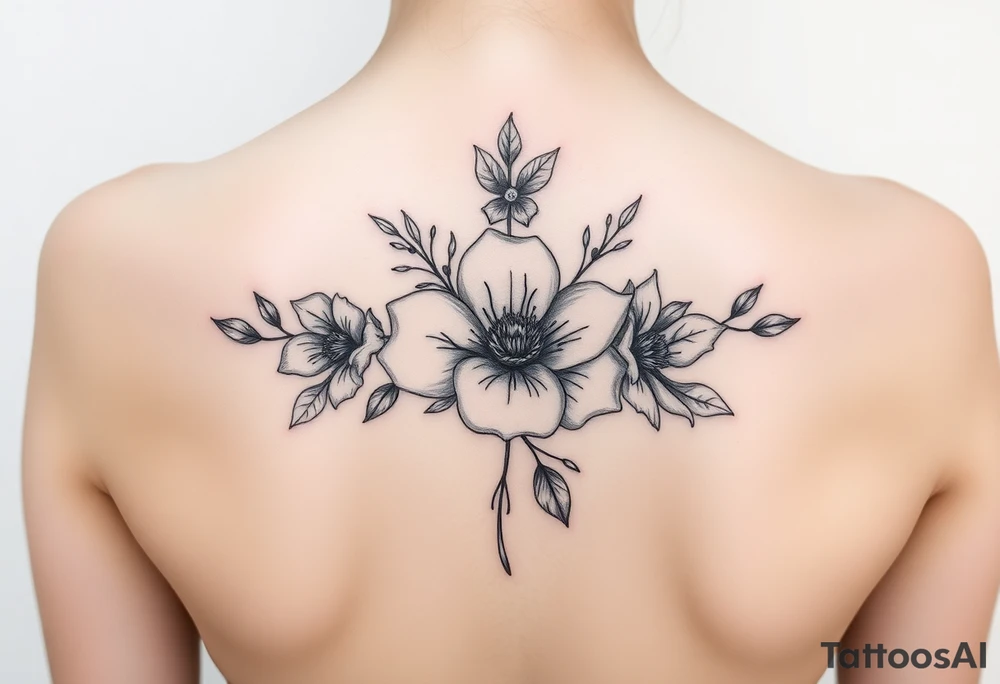 January December July birthday flower infinity flower tattoo idea