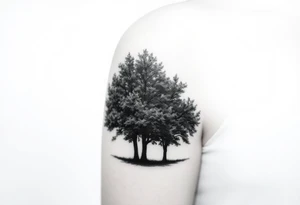Trees hug the road, blocking out much of the light. tattoo idea