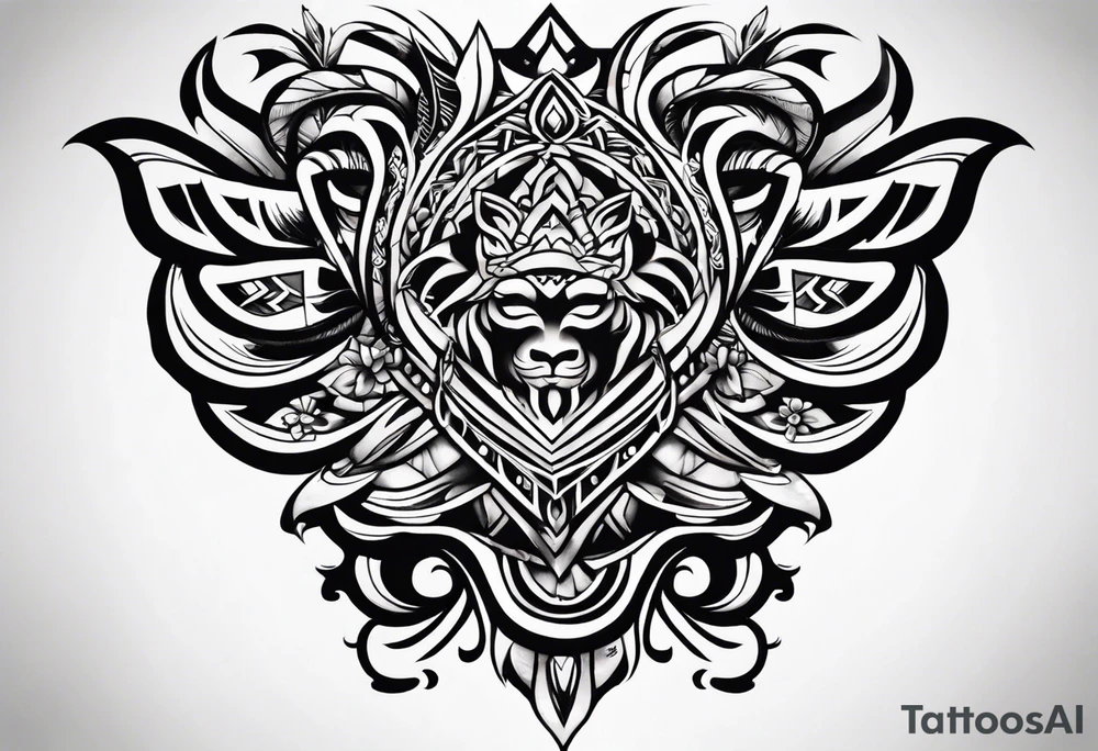 Tribal chest tattoo tattoo idea