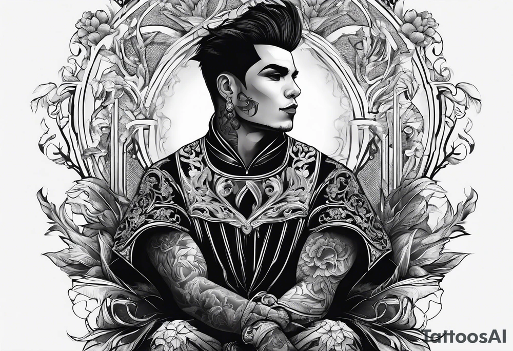 shadowman sitting tattoo idea