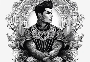 shadowman sitting tattoo idea