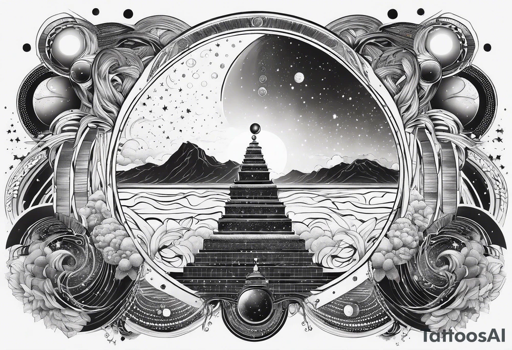 solar system spine tattoo idea