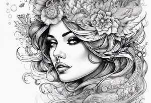 Woman under water tattoo idea