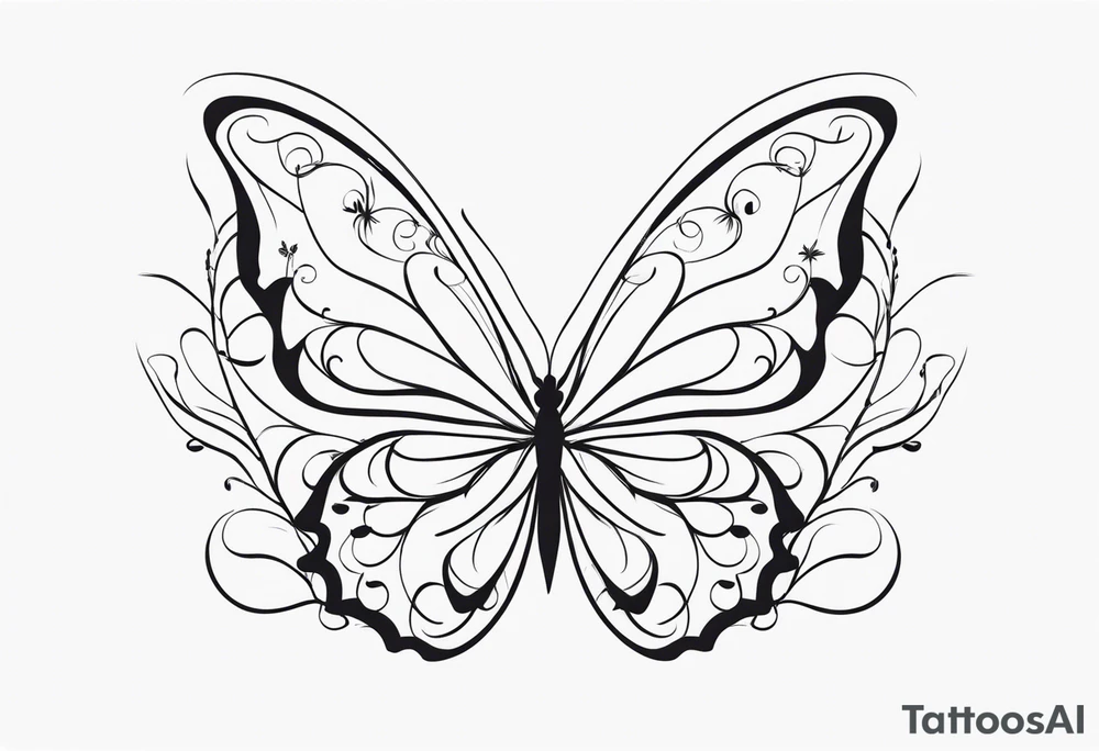 Blume Schmetterling tattoo idea