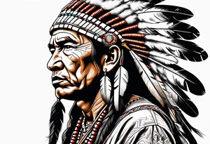 Native American With Rifle tattoo idea