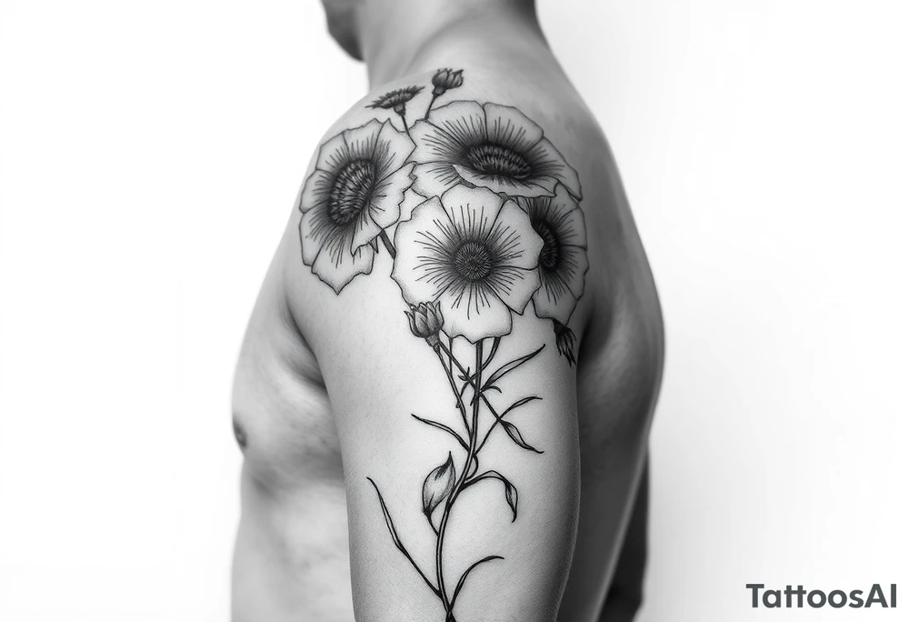 arm sleeve based on the Harry Chapin song Flowers are Red tattoo idea