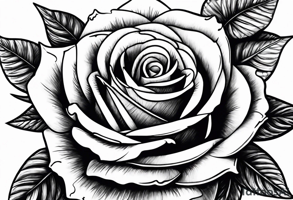 Dagger piercing roses tattoo idea