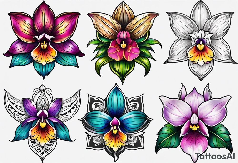 Hippie orchid tattoo idea