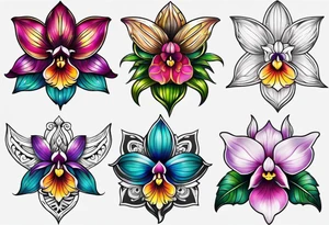 Hippie orchid tattoo idea