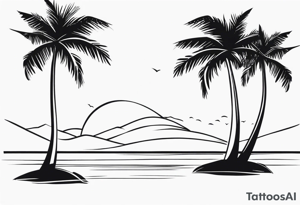 A lonely palm tree tattoo idea
