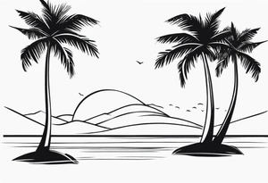 A lonely palm tree tattoo idea