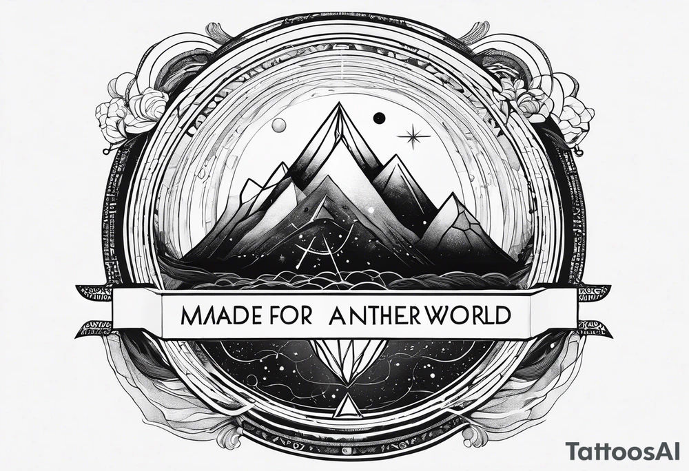 A C.S. Lewis inspired image with quote, "Made for another world" which incorporated a space theme tattoo idea