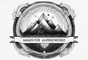 A C.S. Lewis inspired image with quote, "Made for another world" which incorporated a space theme tattoo idea