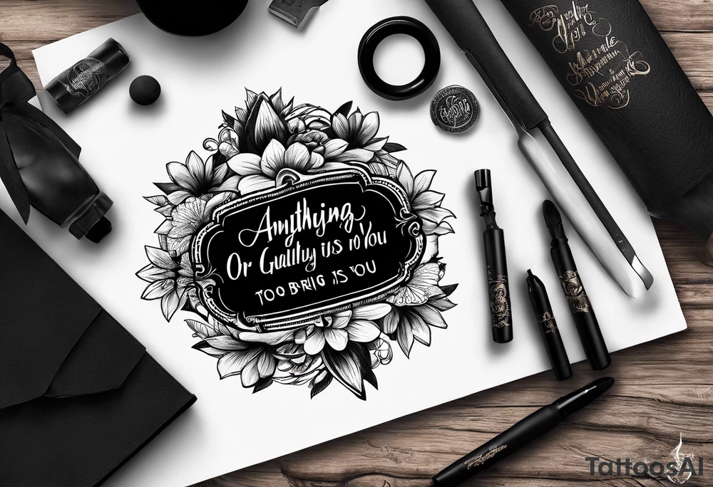 Script tatoo of the quote, "anything or anyone
that does not bring you alive
is too small for you." tattoo idea