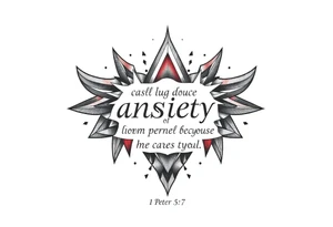 cast all your anxiety on him because he cares for you"  1 peter 5:7 tattoo idea