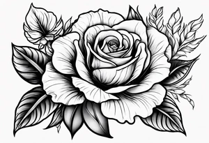 Floral tattoo for men with a rose, gladiolus flowers and a poppy tattoo idea