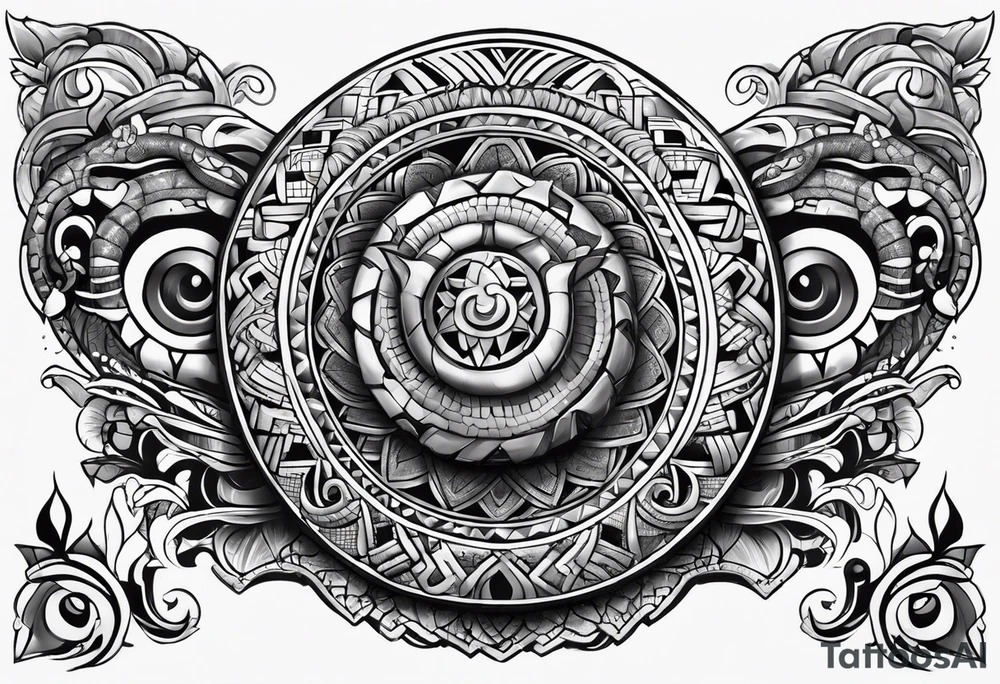 aztec snake sleeve tattoo idea