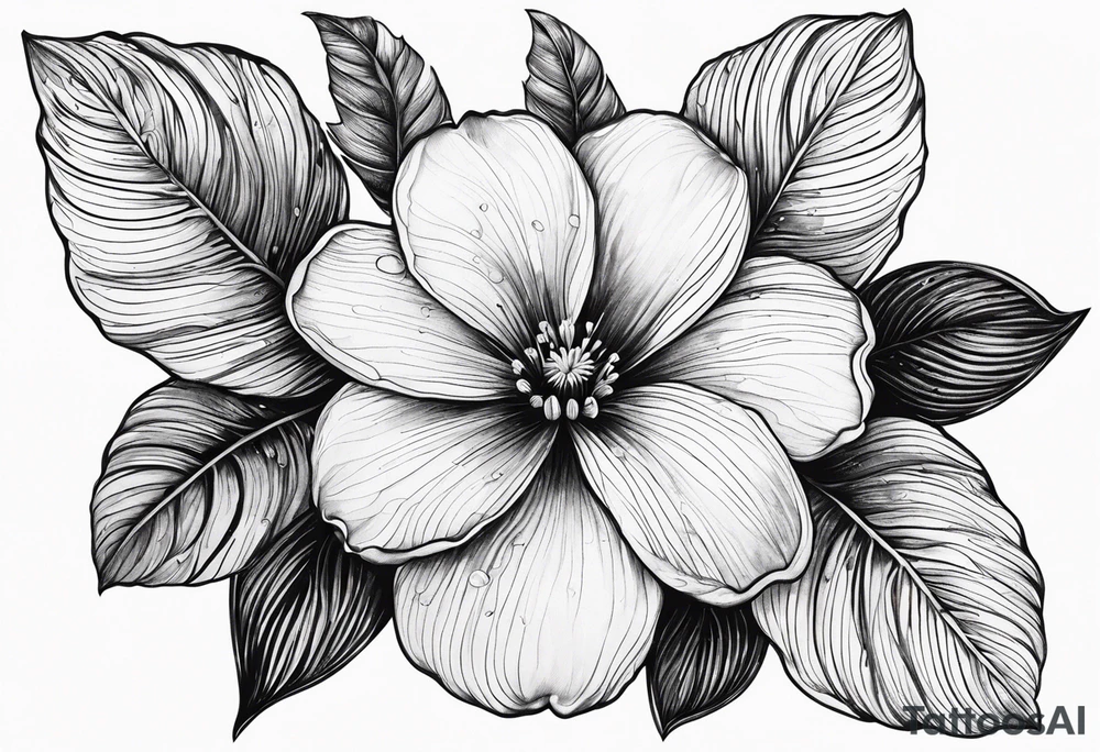 Violet flower made with fingerprint tattoo idea