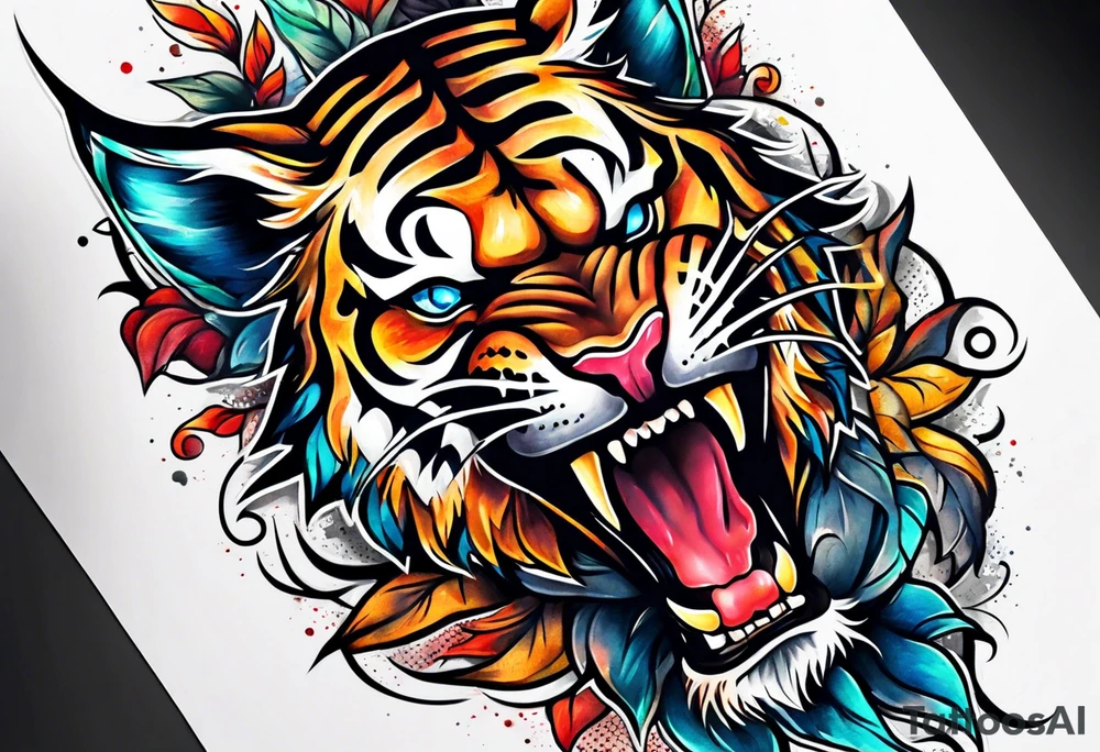 Screaming fighter tattoo idea