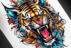 Screaming fighter tattoo idea