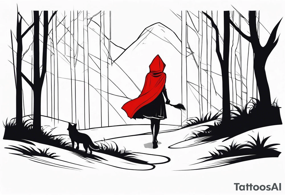 Sexy little red riding hood tattoo idea