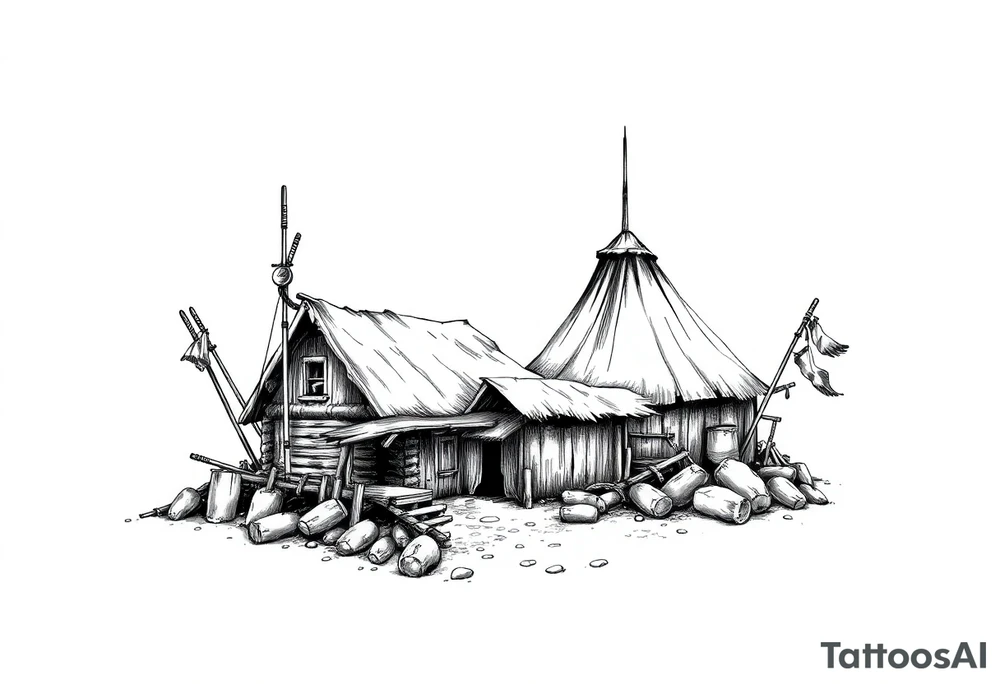 Native American settlement tattoo idea