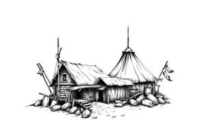 Native American settlement tattoo idea