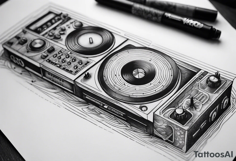 A forearm tattoo about electronic music tattoo idea
