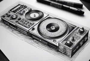 A forearm tattoo about electronic music tattoo idea