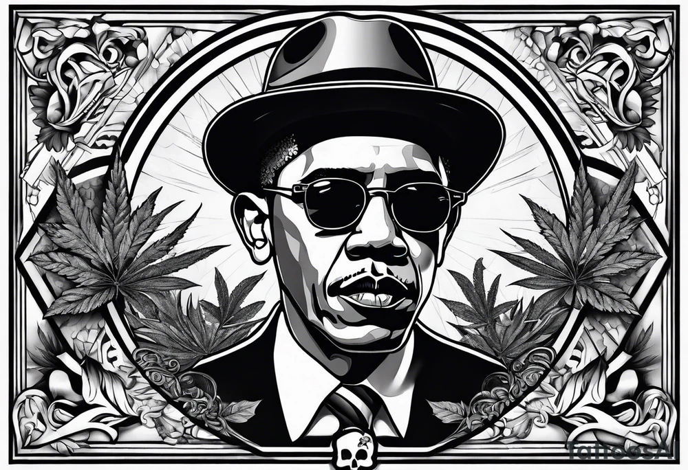 obama smoking weed tattoo idea