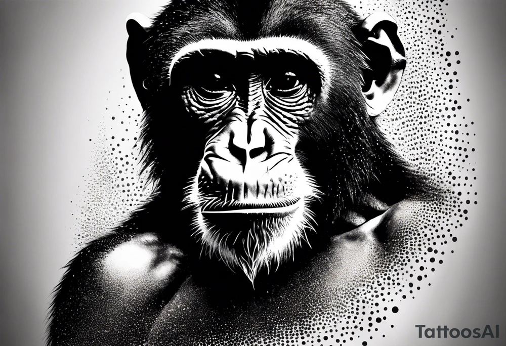 aggressive monkey on torso tattoo tattoo idea