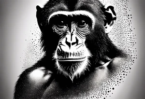 aggressive monkey on torso tattoo tattoo idea